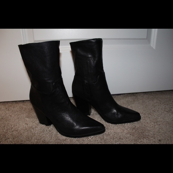 Leather black wedges size 6 - Picture 2 of 6